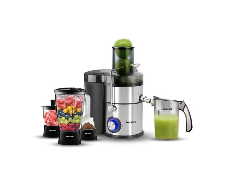 Perfect 4 In 1 Powerful Juicer Blender For Making All Kinds Of Juices Comes With Meat Grinder And A Mill-Multicolour