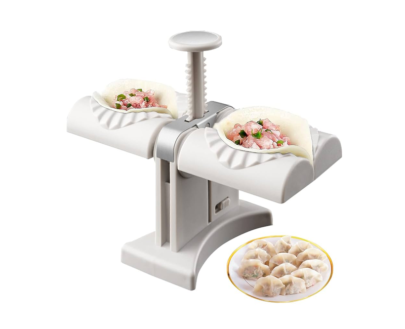 Double Head Automatic Dumpling Maker Mould Machine (Silver)