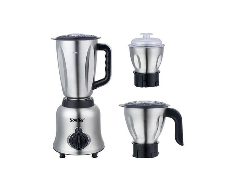 3 In 1 Stainless Steel Electric Blender -Silver