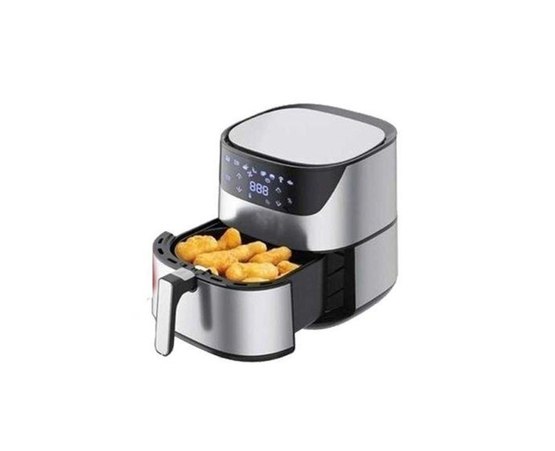 Digital Air Fryer With 8 Multi Food Selection Of 6.5 Liters-Silver/Black