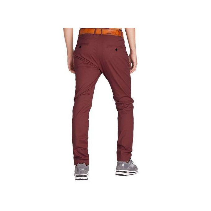 Men Khaki Trousers - Maroon
