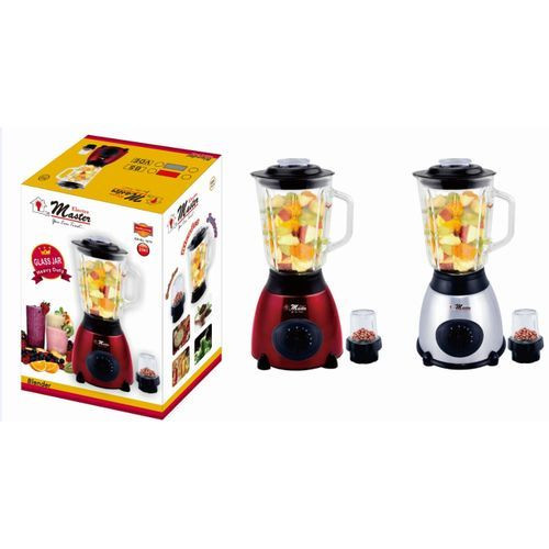 EM-BL1075 2 In 1 Glass Jar Blender 500W - 1.5L- Silver