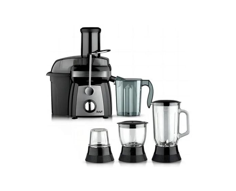 5 In 1 Juice Extractor With 6 Sharp Blades And Mill Grinder Juicer Extractor -Transparent