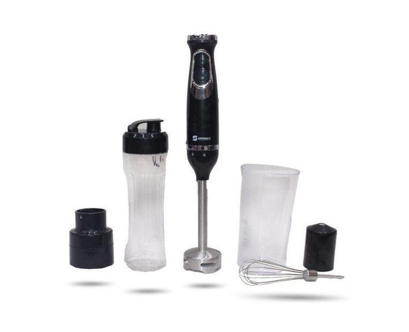 4 In 1 Blender With Hand Blender, Whisk, Mini Blender And Vegetable Grinding Cup-Black/Silver