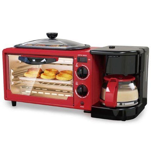 3 In1 Multifunctional Breakfast Maker-Red/Black