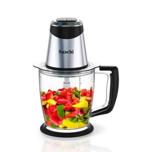 Electric Vegetable Meat Chopper With Very Sharp Stainless Steel Blades-Transparent