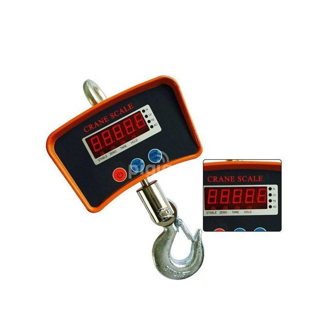 500KG Rechargeable Hanging Crane Weighing Scale - Black