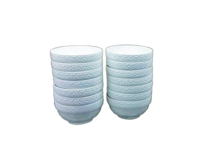 A Dozen Of 12 Ceramic Soup Bowls - White