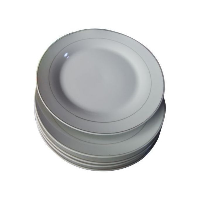 Set Of 6 Big Ceramic Dinner Plates –White