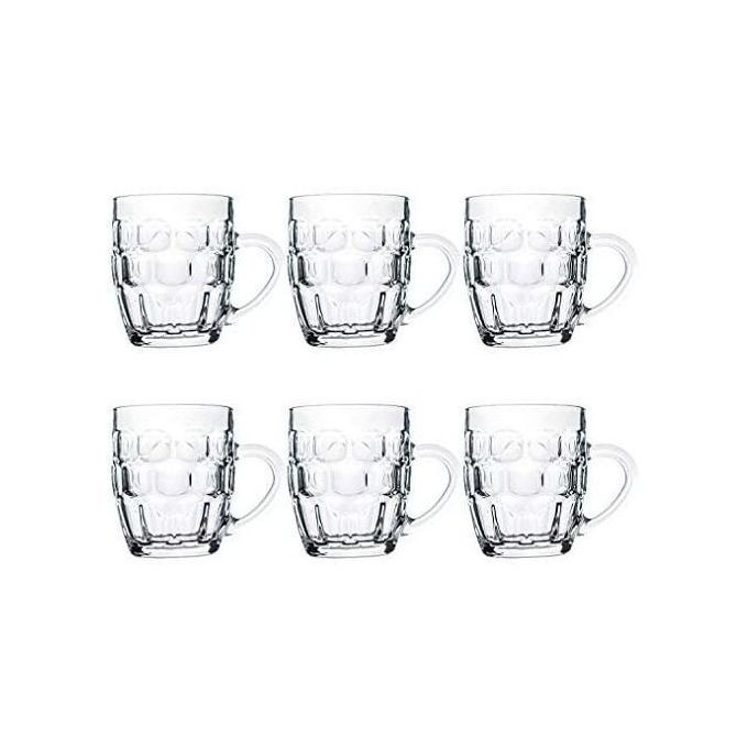 6 Pieces Of Dimpled Juice Beer Glasses Mugs- Colorless
