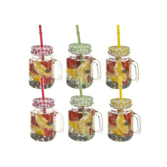 6 Pieces Of Juice Glass Mason Jars Cup Mugs- Colorless.