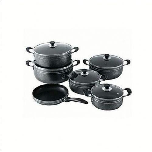 Cookware Set of 6 Non Stick Saucepan Cookware Pans - Black
