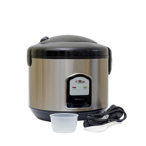 2L Capacity Easy Use Rice Cooker - Black & Silver