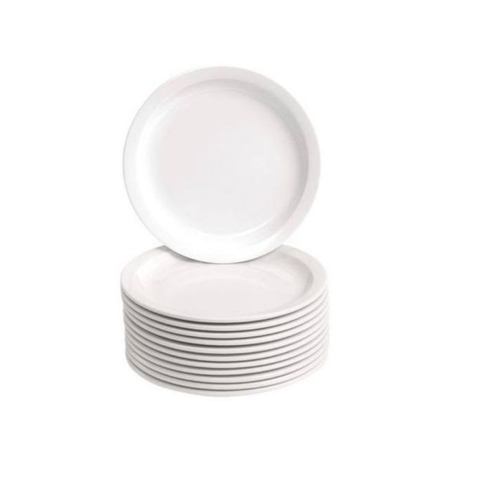 Set Of 12pc Melamine Plates 7.5" - White