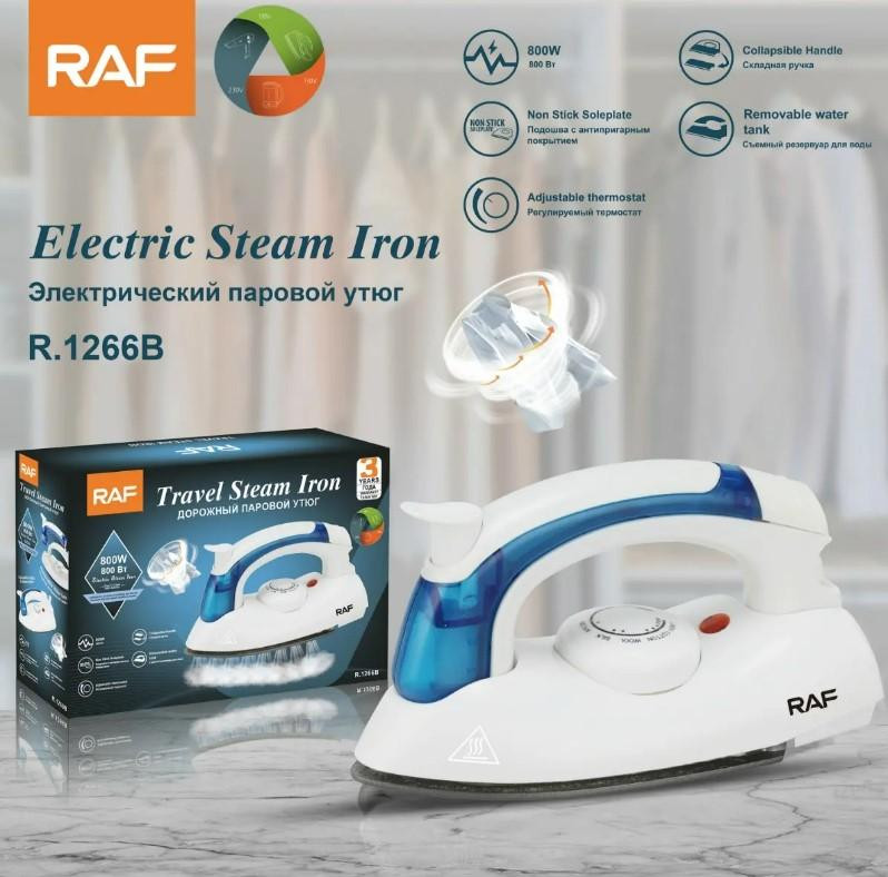 Portable Foldable Travel Electric Steam & Dry Light Weight Iron 800 Watts - White