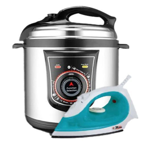 Mechanical Pressure Cooker 7.0L 1800 watts + Free Iron - Black, Silver