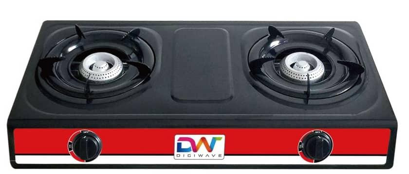 Double Burner Gas Stove Stainless Steel - Black