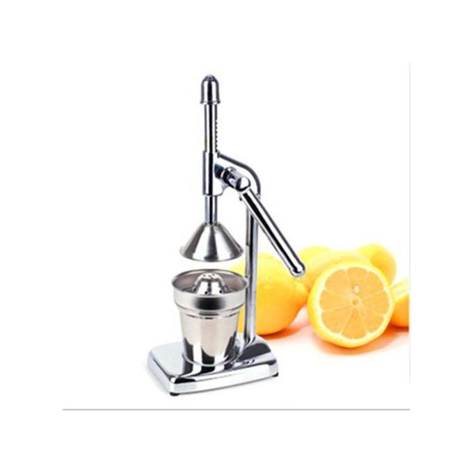 Stainless Steel Manual Lever Fruit Press Orange Citrus Juicer -Silver.