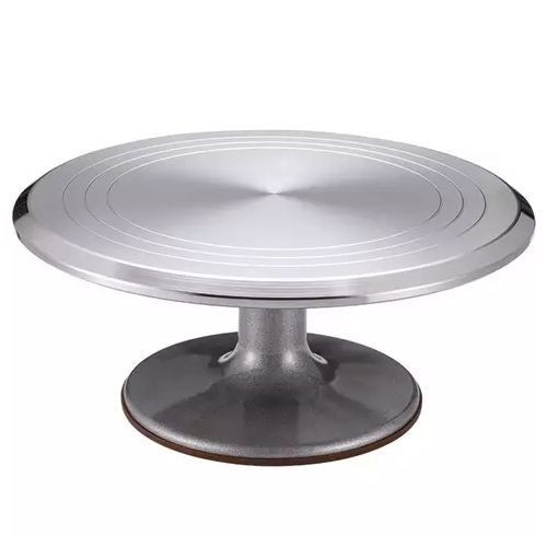 Metallic Cake Stand Turntable-Silver