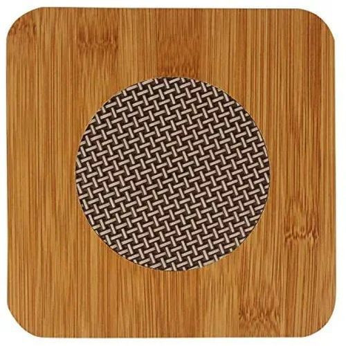 Insulated Square Bamboo Heat Pad For Resting Hot Saucepans - Brown