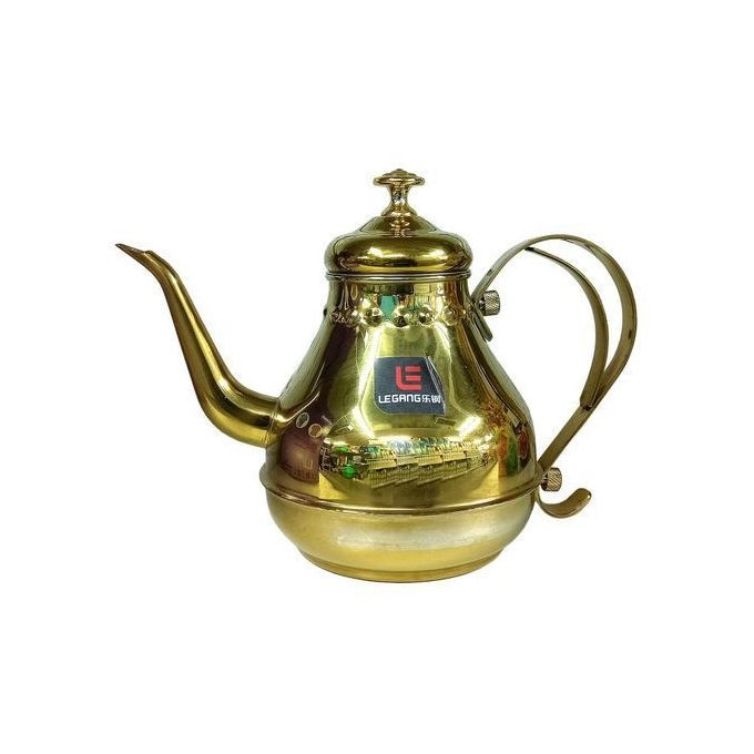 1.2mls Tea And Coffee Serving Kettle Pot With Filter - Golden