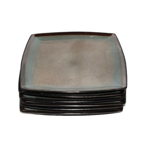 Square Dinner Plates, 6pcs - Dirty Blue