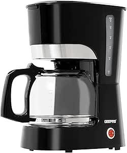 Geepas Coffee Maker, 1.5L Filter Coffee Machine High Temperature Glass Carafe Keep Warm & Anti-Drip Function Reusable Filter On/Off Switch with Indicator Light - Black