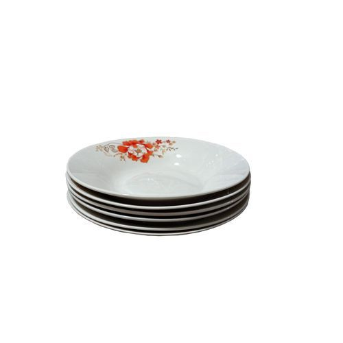 6 Pieces Set Of Ceramic Soup Plates 8 Inches -Flower May Vary