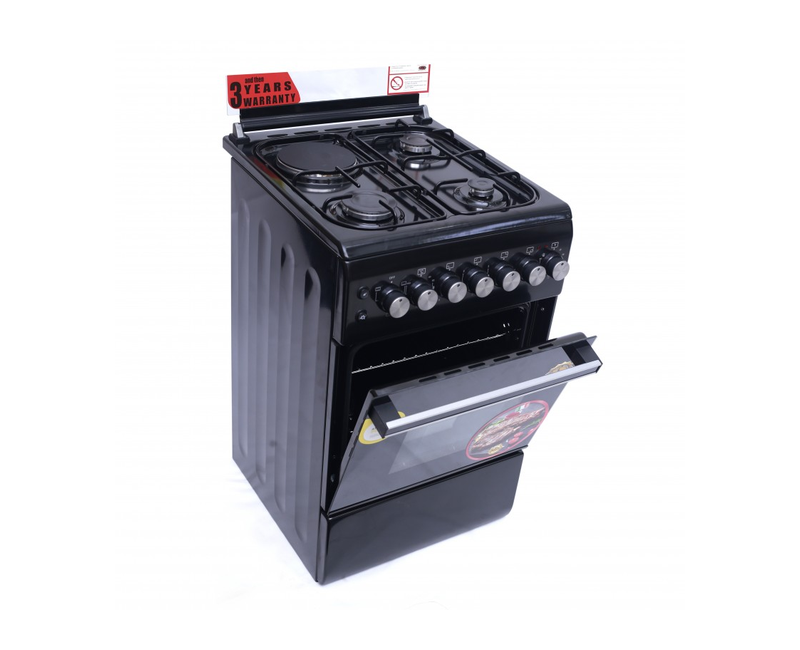 Blueflame cooker S6031ERP-BC, 60*60 Electric oven, Black Color easy clean Enamel panel, Timer, Metallic top lid, POOL Sysytem