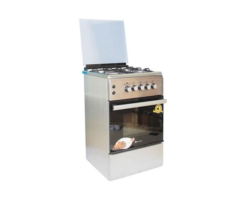 Blueflame cooker NL6031ER, 60*50 Electric oven, Inox stainless steel body, Glass, top lid, timer, Auto gas Ignition, Pool SYSTEM.chicken rotisser?e