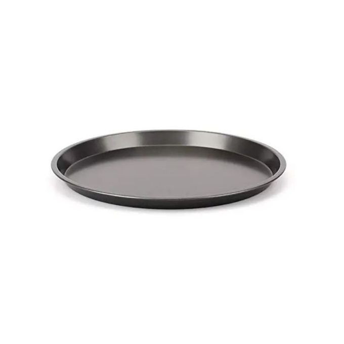 Non-Stick Pizza Steel Baking Round Oven Tray Pan - Black