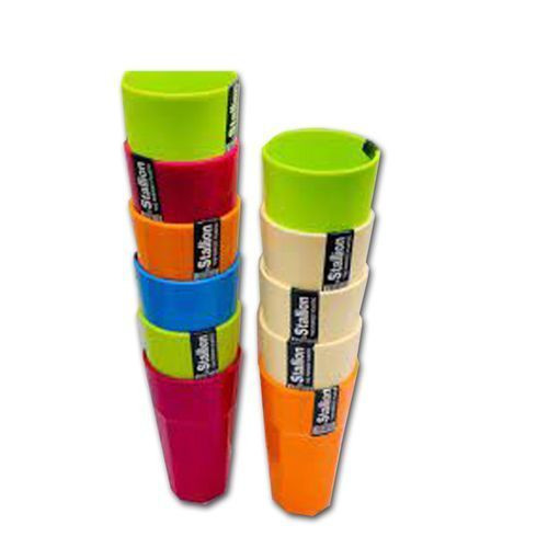 12 Pieces Melamine Colorful Tumblers/Color Varies -Multicolor