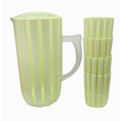 Acrylic Unbreakable 1 Jug And 4 Glasses Set-Green