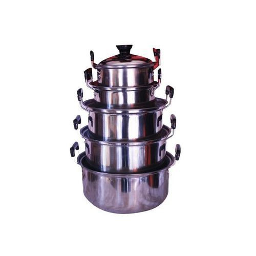 5 Pieces Set Of Serving Dishes With Handles－Silver