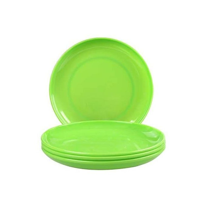 Round Shape 12pcs Melamine Plates - Green