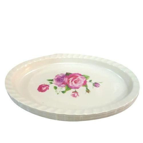 Oval Melamine Plates For Snacking/Flower Varies plates - Cream