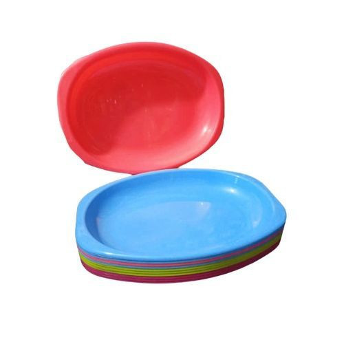 12 Pieces Plastic Dinner Plates With A Unique Design-Multicolor
