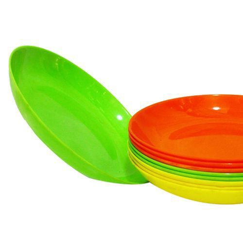 9 Pieces Melamine Dinner Plates With A Unique Design-Multicolor
