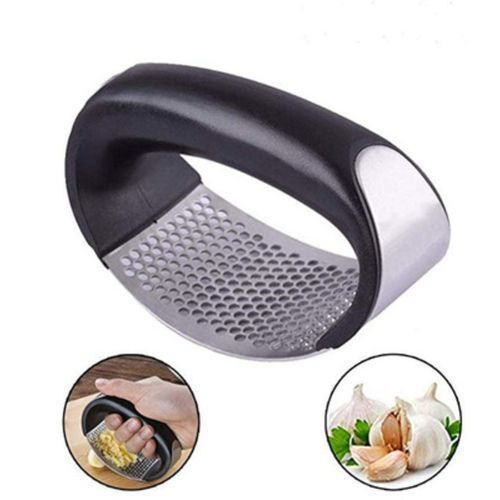Stainless Steel Garlic Chopper Press Slicer - Silver, Black