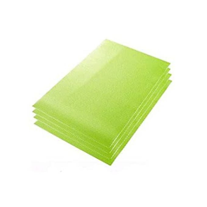 4 Piece Refrigerator Water Proof Liner Mats - Green .