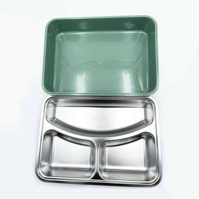 Stainless Steel Partitioned Food Container/Multicolor