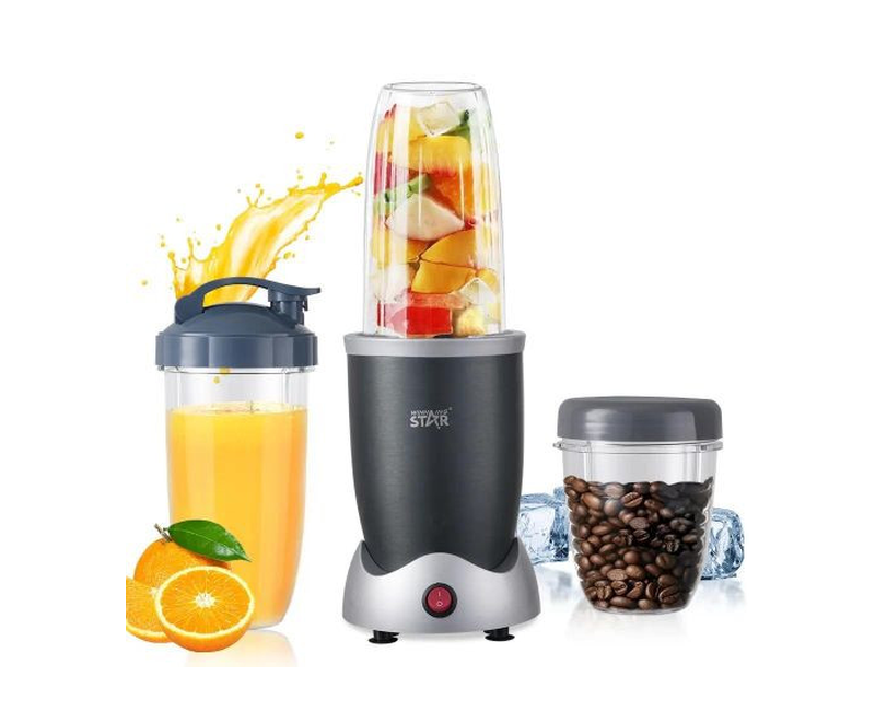 Two-Speed Adjustable Meat Supplement Blender Multifunctional Food Processor 6-Blade Blade With Three Cups Three-Piece Set Home Kitchen Juicer - Multicolor