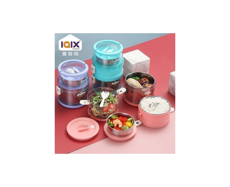 2.1L Preservation Food Lunch Box Container Flask With Spoon And Fork-Colourless