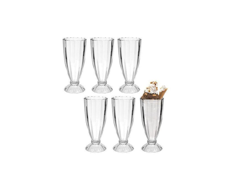6 Pieces Set Of Milk Shakes/Ice cream/Cocktail Drinking Glasses- Transparent