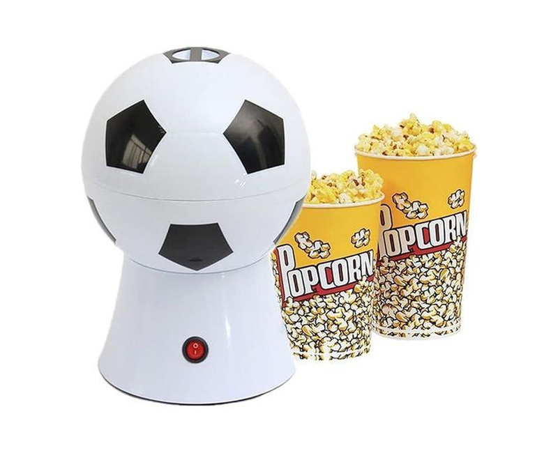 Electric Popcorn Popper Designed Like A Soccer Ball For Making Delicious Popcorns-Multicolour