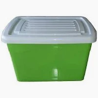 40L Plastic Storage Container- Green & white