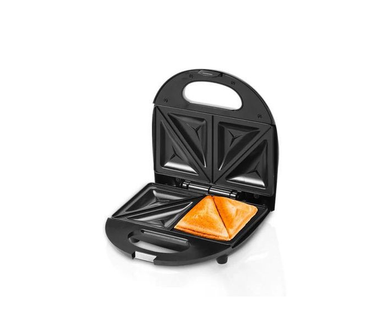 2 Bread Slices Sandwich Maker With Non Stick Plates-Silver/Black