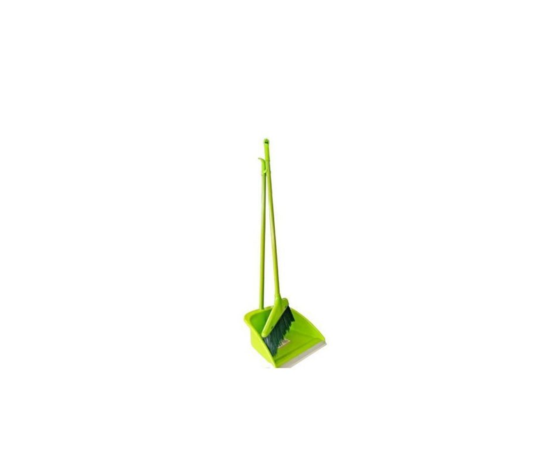 Brush For Sweeping And Dust Pan For Collecting Rubbish - Green