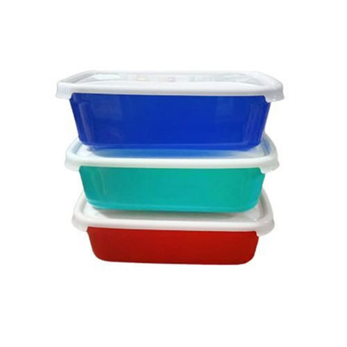 3 Pieces Plastic Containers For Storage-Multicolor