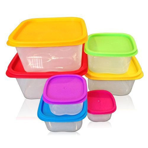 5 Pieces Plastic Containers For Storage Color For Lids Varies-Transparent